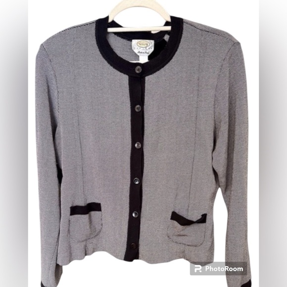 Like New Talbots Cotton Blend Button Front Cardigan, Medium Petite - Picture 1 of 8